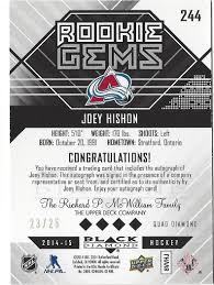 For $35 you'll get a pass that entitles you to discounts at 11 different mountains. Joey Hishon Rookie Gems Colorado Avalanche Bd Autograph 25 Heroes Sports Cards