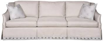 With classic rolled arms and a tailored skirt, this sleeper sofa celebrates the allure of cottage comfort. Fiora Waterfall Skirt Sofa V955w S Our Products Vanguard Furniture