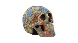 Gifts & Decor Ebros Colorful Day of The Dead Floral Sugar Skull Statue Dias  De Los Muertos Flora and Fauna Flower Skeleton Head Sculpture