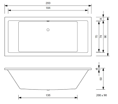 Tiefe badewanne 180 x 80 x 50cm weiss farblicht wasserzulauf neu. Badewanne Rechteck Mona Xl 200 X 90 X 50 Verkaufsschlager Badewanne24 De