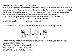 Here's an example reaction between lead(ii) nitrate and potassium iodide to form (soluble) potassium nitrateand (insoluble) lead iodide. Chemical Reactions References Chemical Equations Define A Chemical