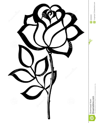 Photo About Black Silhouette Outline Rose Isolated On White Many Similarities In The Profile Of The Artist Illustr Rose Stencil Flower Drawing Roses Drawing