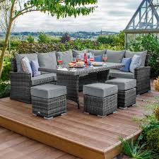 Erommy has various selection of outdoor sectional sofa, patio dining set and wicker set at the best prices! Nova Cambridge Casual Dining Rattan Corner Sofa Set Right Hand Grey Crownhill