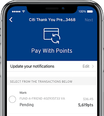 Select 'visa credit card pay'. Pay With Points Citi Thankyou Rewards