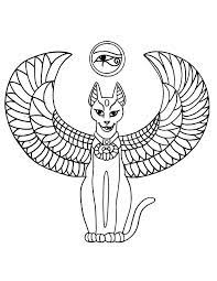 Travel back in time thanks to our difficult coloring pages for adults inspired by ancient egypt ! Egyptian Cat Tattoo Jpg 612 792 Egipto Dibujo Simbolos Egipcios Tatuaje Gato Egipcio