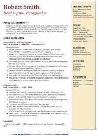 Videographer Resume Samples Qwikresume