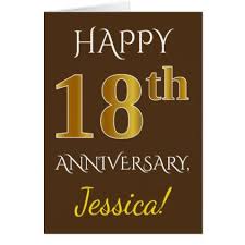 What is the 18 year anniversary gift? Brown Faux Gold 18th Wedding Anniversary Name Zazzle Com 18th Wedding Anniversary 12th Wedding Anniversary 16th Wedding Anniversary