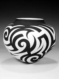 Black And White Pot Painting Ideas Pin By Marykate On Color Black White Native Pottery Pueblo Pottery Pottery Art
