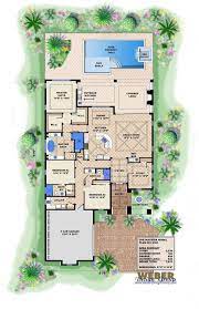 Ranch floor plans make up the majority of the most popular floor plans there are so many styles that take advantage of the one story home plan configuration. Spanish House Plan 1 Story Coastal Spanish Style Home Floor Plan Narrow Lot House Plans Florida House Plans Mediterranean House Plans