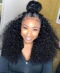 Half Up Half Down Sew In Google Search Natural Hair Styles Hair Styles Curly Hair Styles