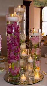 Submersible Pink Star Flower Floral Wedding Centerpiece With Floating Candles A Candle Wedding Centerpieces Wedding Table Centerpieces Wedding Centerpieces Diy