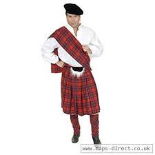 Charades Adult 3xl 56 60 Red Scottish Kilt Highlander