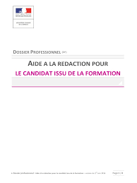 De création ou de reprise d'entreprise ? Aide Candidatformation Dossier Professionnel Pdf Vehicules Logiciel