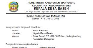 Apa yang dimaksud dengan kop surat atau kepala surat ? Contoh Surat Keterangan Pengantar