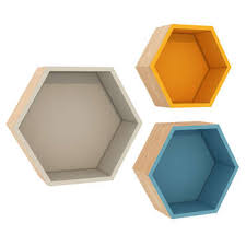 3 Etageres Hexagonales 627742 Etagere Hexagonale Hexagonaux Conforama