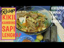 Resep semur daging kambing yang enak, bisa kamu coba di rumah. Resep Kikil Kambing Sapi Resep Lengkap Dari Bumbu Sambal Kondimen Semua Nikmat Youtube
