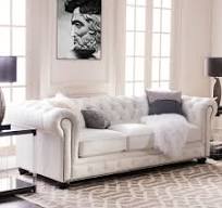 Copper Grove Kasama Chesterfield White Leather Sofa - 95"W x 40.5"D x 30.5"H