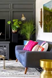 23 Brilliant Blue Color Schemes For Every Design Style Brown Walls Living Room Leather Living Room Furniture Blue Color Schemes