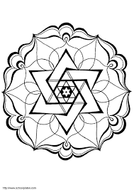 Six point star to color. Coloring Pages Special Mandala Picture 90