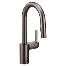 Moen align black kitchen faucet. Moen Align 1 Handle Deck Mount Pull Down Handle Lever Residential Kitchen Faucet In Black Stainless 5965bls Rona