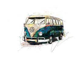 Don't miss what's happening in your neighborhood. Classic Vw Camper Van Art Print Surf Bus Illustration Etsy Camper Art Camper Drawing Vw Campervan