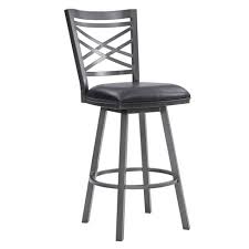 Target/furniture/kitchen & dining furniture/armen living : 30 Fargo Counter Height Barstool Metal Barstool In Mineral Finish With Faux Leather Black Armen Living Target