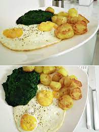 Er fällt auf den fünften tag der karwoche, der woche vor dem ostersonntag, die am palmsonntag beginnt. Klassisches Grundonnerstag Essen Spinat Spinat Kartoffel