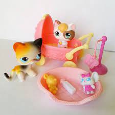 Littlest Pet Shop Lot Calico Cat 106 Kitten Kitty 1461 Mommy Baby Stroller Toys Hasbro Littlest Pet Shop Little Pets Littlest Pet Shop Toys