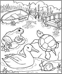 Personalized Down At The Pond Coloring Page Frecklebox Fairy Coloring Pages Pond Animals Coloring Pages