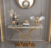 Long couloir décoratif Simple Console Table marbre plateau noir or métal  Base Console Table pour salon meubles