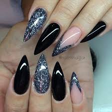 Black And Teal Stiletto Nails Stiletto Nails Follow Me Megymonster021 Trendy Nails Stilleto Nails Nail Designs