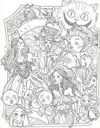 Adult alice in wonderland coloring pages. Adult Coloring Pages Alice In Wonderland