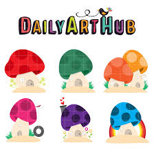Mushroom Houses Clip Art Set Daily Art Hub Free Clip Art Everyday Jamur