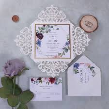 At basic invite, two essential beliefs form the foundation of our business model: Geometric Burgundy And Dusty Blue Floral Laser Cut Wedding Invitations Pwil123 Pro Wedding Invites