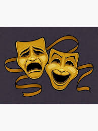 "Gold Comedy And Tragedy Theater Masks" Art Board Print for Sale by fizzgig 