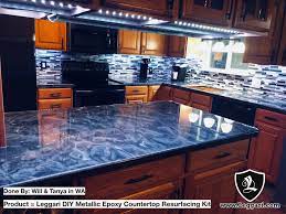 Kitchen Update Epoxy A Bright Blue Kitchen For You This Afternoon Nice Work Will Tanya This Epoxy Countertop Epoxy Countertop Kit Diy Kitchen Countertops