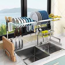 Maybe you would like to learn more about one of these? Amazon Com Over Sink 32 Dish Drying Rack Drainer Shelf For Kitchen Supplies Storage Counter Organizer Kitchen Storage Rack Sink Sizes Kitchen Organization