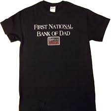 First National Bank Of Dad Sorry Were Closed White Funny T Shirt Youth Small White