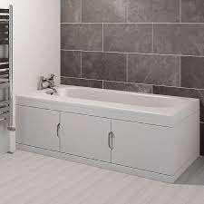 The bath side panels also help to hide any pipework or fittings that would otherwise be exposed. Cooke Lewis Gloss White Storage Container Diy At B Q