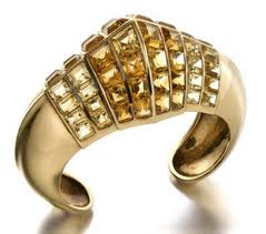 Bracelet En Or Et Citrines Dessine Par Jeanne Boivin Pour La Maison Boivin Paris Vers 1934 Mm Vintage Bracelets Bracelets Jewelry Design
