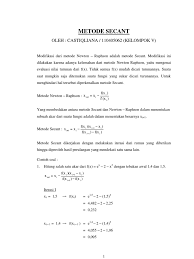 Maybe you would like to learn more about one of these? Metode Secant