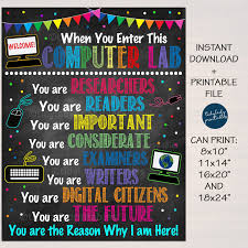 Computer Lab Poster In This Classroom You Are Wall Decor In 2020 Computer Lab Posters Computer Lab Computer Lab Classroom