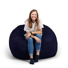 Amazon.com: Big Joe Fuf Large Foam Filled Bean Bag Chair with Removable  Cover, Midnight Plush, Soft Polyester, 4 feet Big : Home & Kitchen