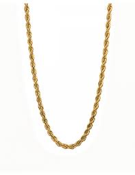 Spiga or wheat chains are normally created with four strands of twisted oval links. Spiga Gold Stainless Steel Necklaces Trium Jewelry Men Collection