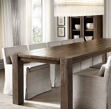 Rh S Reclaimed Russian Oak Parsons Rectangular Dining Table Handcrafted Of Solid Reclaimed White Oa Rectangular Dining Table Slipcovers For Chairs Dining Table