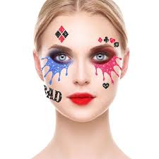 Tatuaggio viso Harley Queen glitter 20x20cm