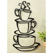 New Stacked Coffee Cups Silhouettes Wall Metal Art Mugs Kitchen Decor Coffee Decor Kitchen Coffee Wall Decor Coffee Decor