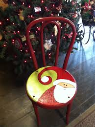 Hand Painted Santa Chair Christmas Chair Christmas Crafts Diy Christmas Craft Show