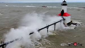 Maybe you would like to learn more about one of these? Timeless Aerial Photography Llc Massive Waves Flooding At The Michigan City Indiana Lighthouse Lake Shore Facebook