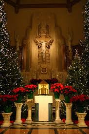 Mini christmas trees packed with joy and cheerfulness. Altar Decorating